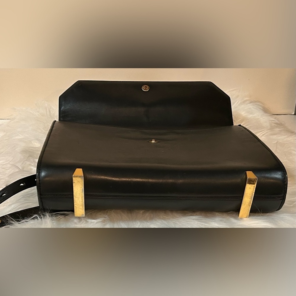 Alexander Wang Black Leather Structured Satchel Top Handle Crossbody Work Bag - Picture 8 of 12